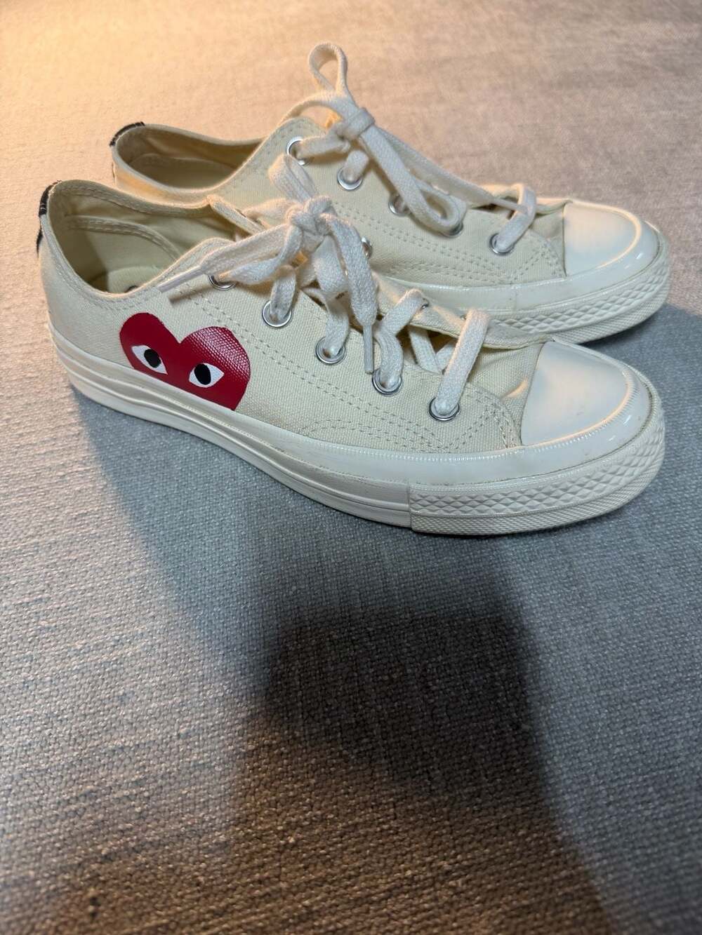 Comme des Garcons PLAY x Converse Chuck 70 Low Milk White Sneakers 150207C Size